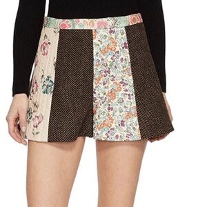 Valentino Multicolor Patchwork Women's Shorts Wool Quilted Herringbone $395 8 44
